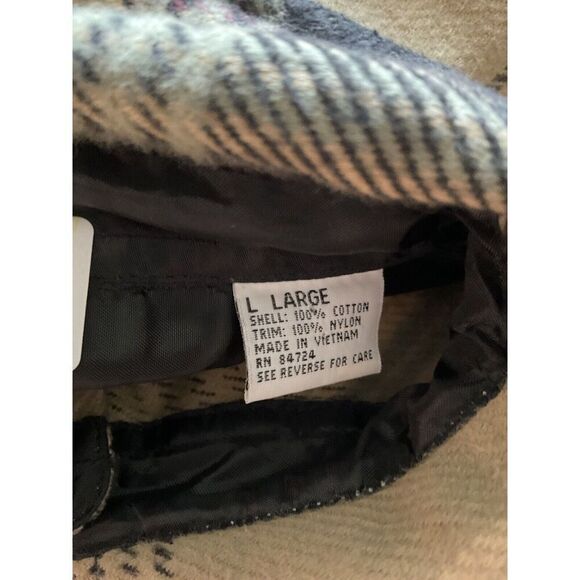 Berne Mens Plaid Slate 100% Cotton Flannel Shirt Jacket Button Down Large - Picture 8 of 10